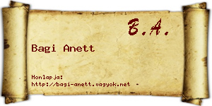 Bagi Anett névjegykártya